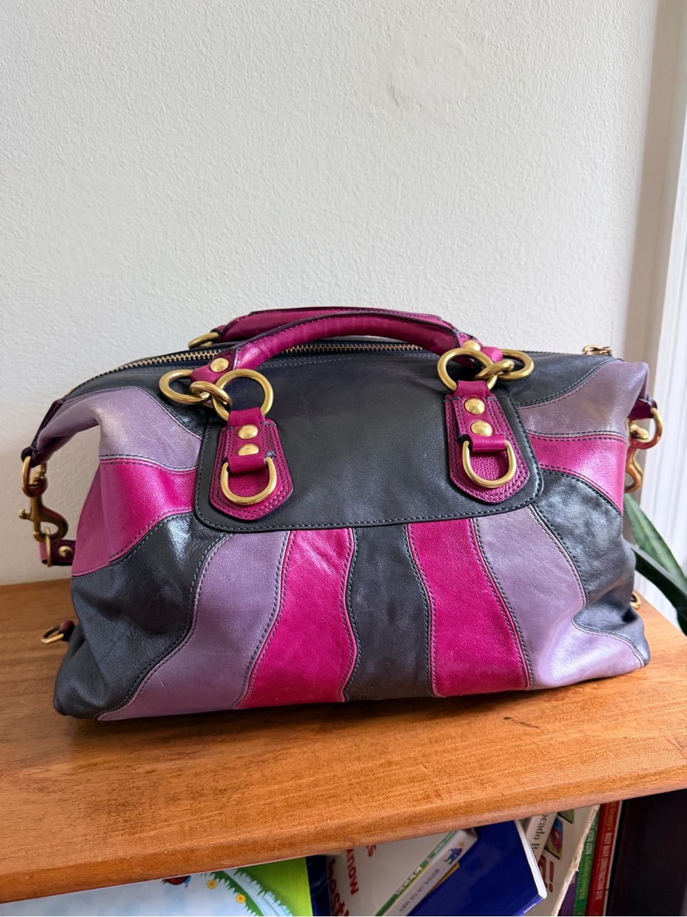 Vintage COACH Madison leather
Ombré purple Sabrina tote bag - Picture 3 of 10